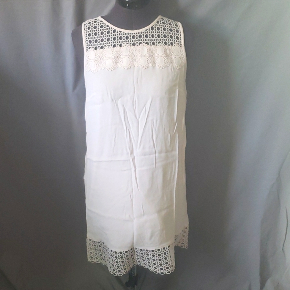 Blush Pink Crochet/Eyelet Shift Dress